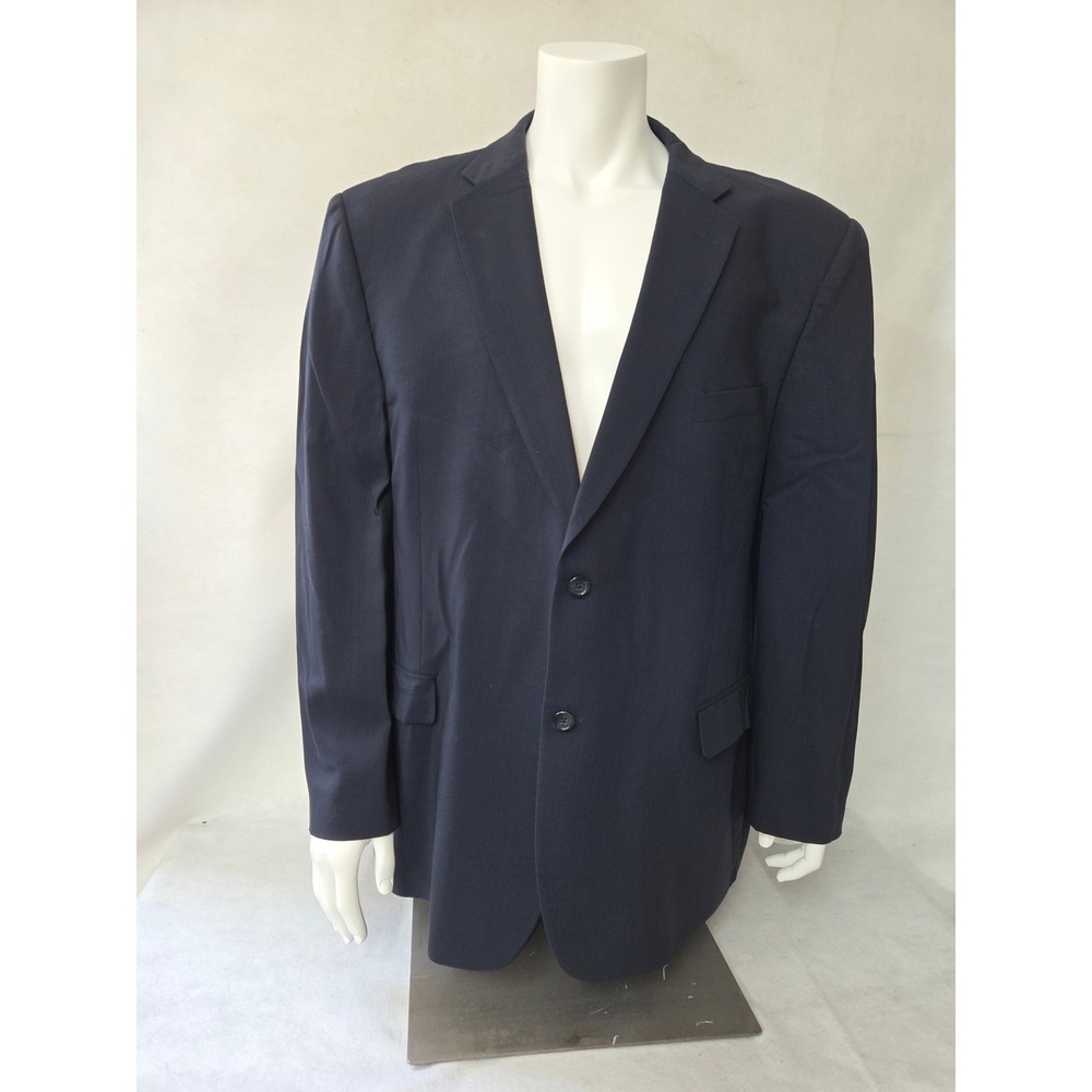 Joseph & Feiss Mens Navy Blue Two Button Blazer Sport Coat Single Vent Size 50L